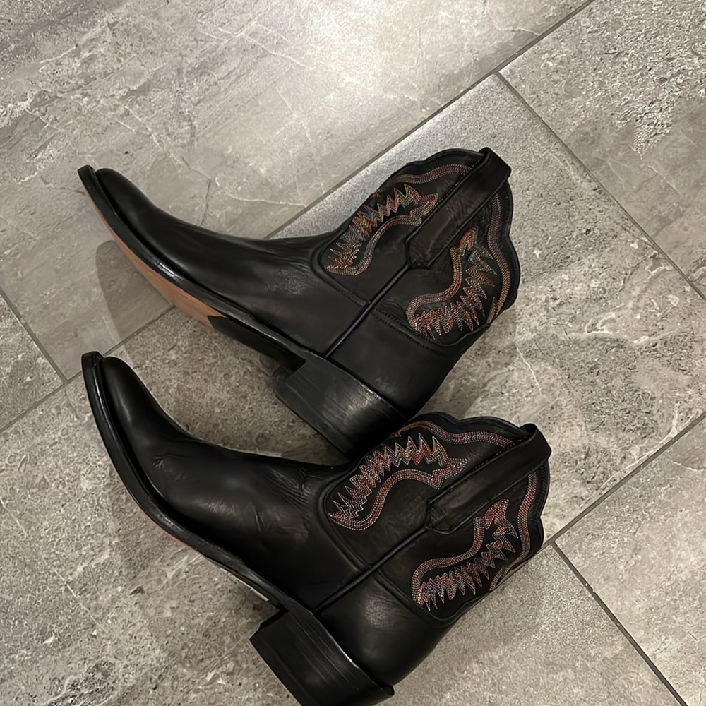 RIO Of Mercedes Black Short Leather Western Boots - Picture 7 of 12